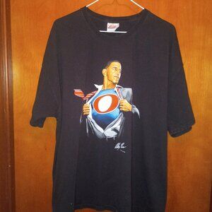 2008 Alex Ross Art BARACK OBAMA SUPER-HERO T-shirt Black Size 2XL